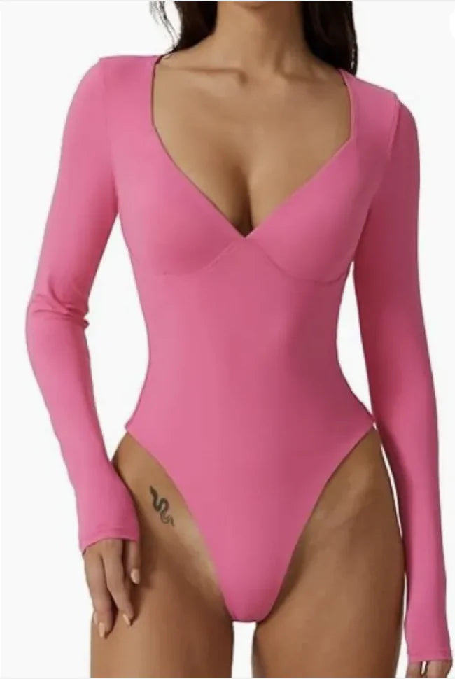 Long Sleeve Thong Bodysuit