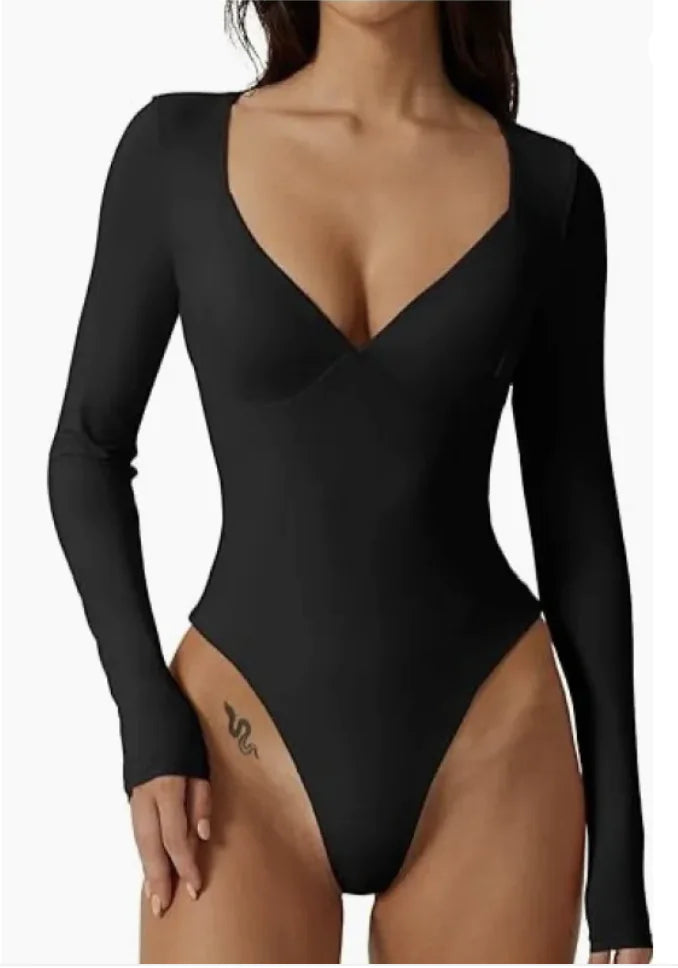 Long Sleeve Thong Bodysuit