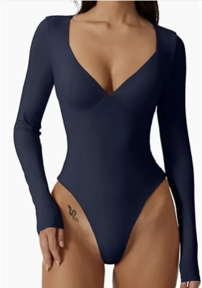 Long Sleeve Thong Bodysuit