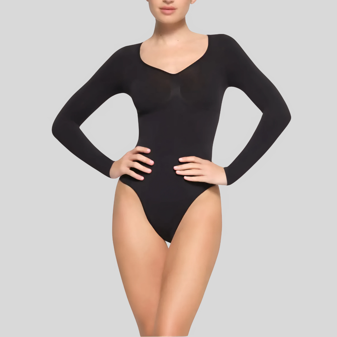 Snatched Long Sleeve Thong Bodysuit