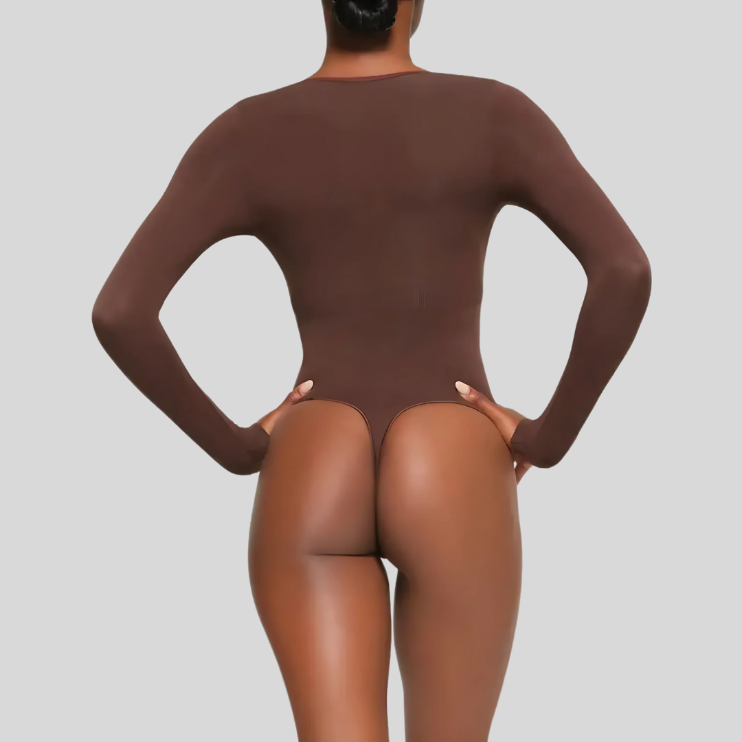 Snatched Long Sleeve Thong Bodysuit