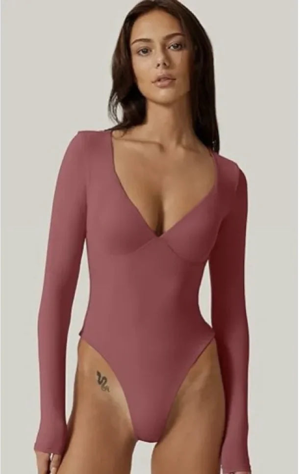 Long Sleeve Thong Bodysuit